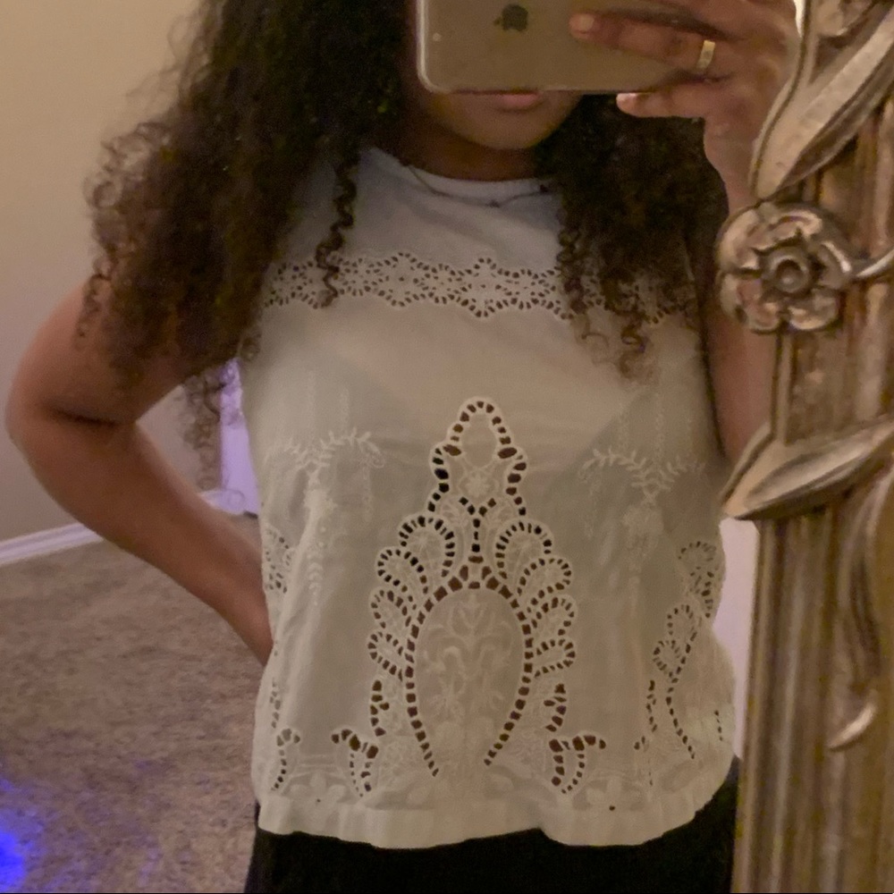express eyelet tank top